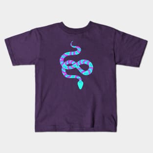 Neon Snakes on Pink Kids T-Shirt